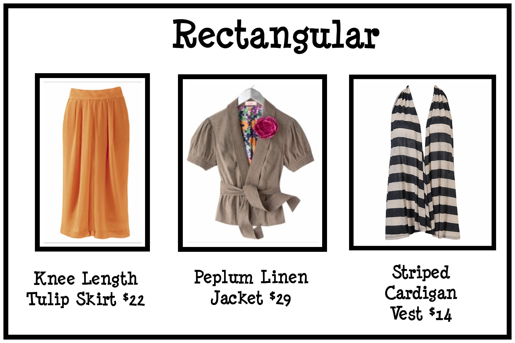 Rectangular shaped body what to wear Rectangular shaped body what to wear